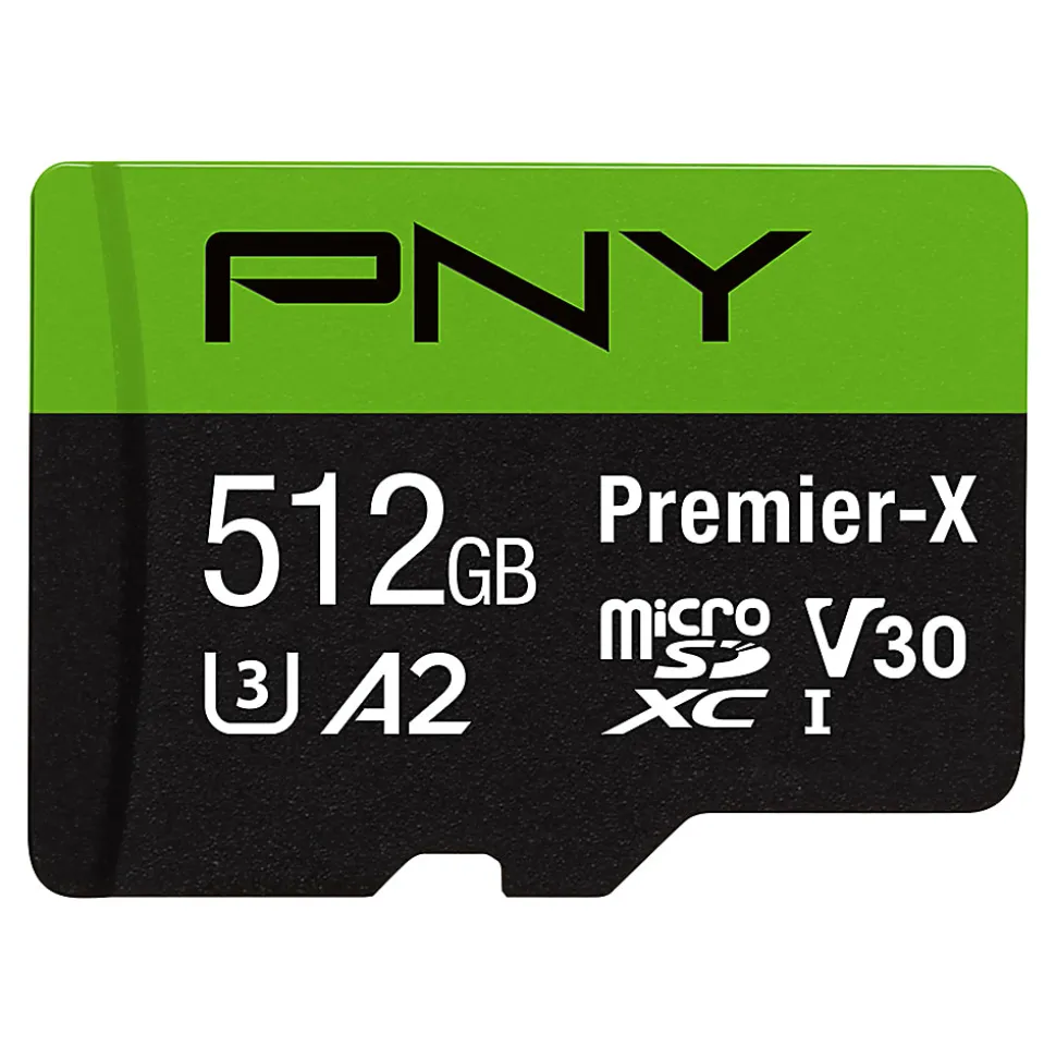 PNY Premier-X Class 10 U3 V30 100 Mbps microSDXC Flash Memory Card, 512GB