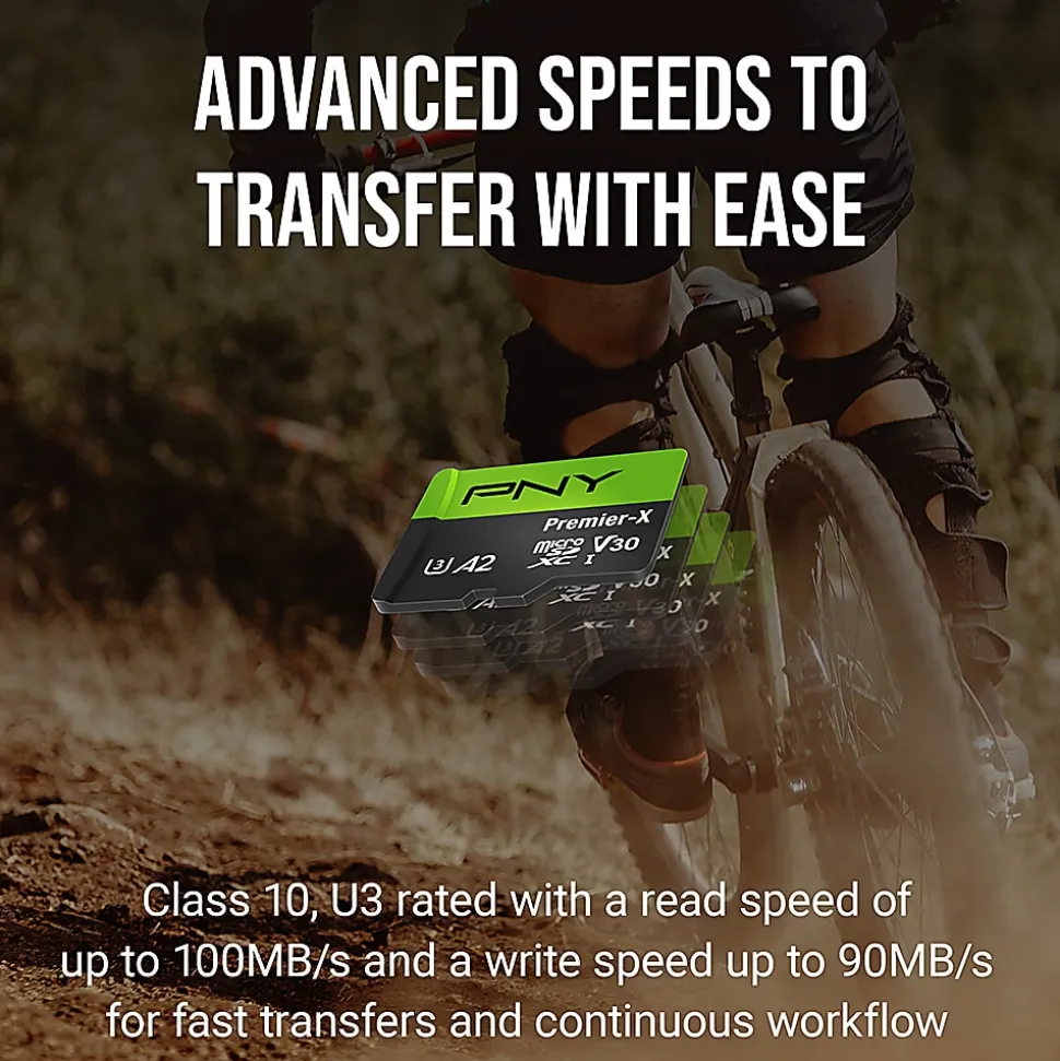 PNY Premier-X Class 10 U3 V30 100 Mbps microSDXC Flash Memory Card, 512GB