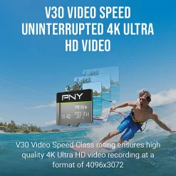 PNY PRO Elite Class 10 U3 V30 microSDXC Flash Memory Card, 256GB