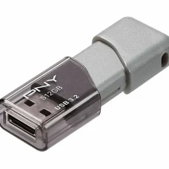 PNY® Turbo Attaché 3 USB 3.2 Flash Drive, 512GB, Silver