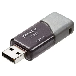 PNY® Turbo Attaché 3 USB 3.2 Flash Drive, 512GB, Silver