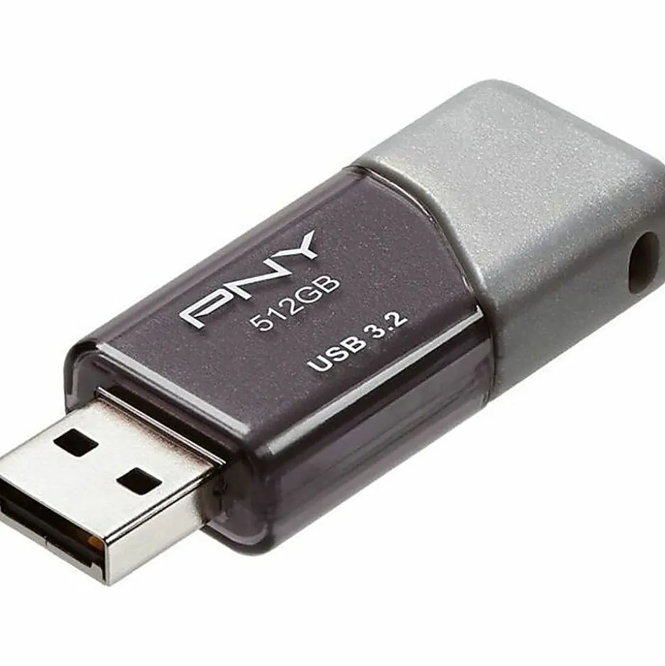PNY® Turbo Attaché 3 USB 3.2 Flash Drive, 512GB, Silver