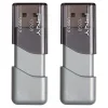 PNY Turbo Attaché 3 USB 3.0 Flash Drives, 128GB, Silver, Pack Of 2 Drives