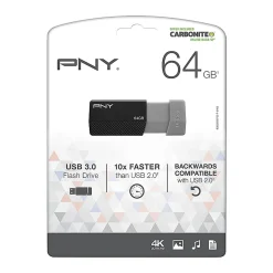 PNY USB 3.0 Flash Drive, 64GB, Assorted Colors