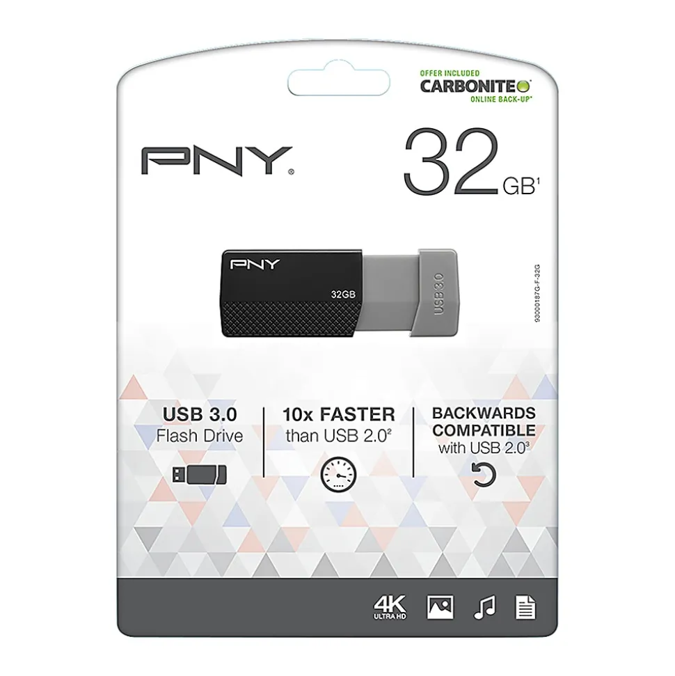 PNY USB 3.0 Flash Drive, 32GB, Assorted Colors