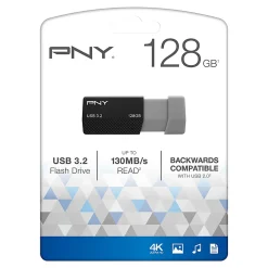 PNY USB 3.2 Flash Drive, 128GB, Black