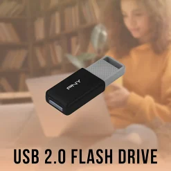PNY USB 2.0 Flash Drive, 32GB, Black