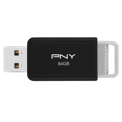 PNY USB 2.0 Flash Drive, 64GB, Black, Total Qty 1