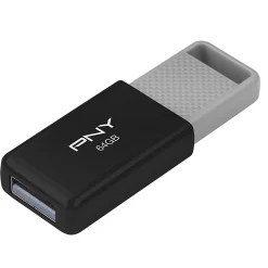 PNY USB 2.0 Flash Drive, 64GB, Black, Total Qty 1