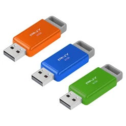 PNY USB 2.0 Flash Drives, 32GB, Assorted Colors, Pack Of 3 Drives