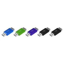 PNY USB 2.0 Flash Drives, 32GB, Assorted Colors, Pack Of 5 Flash Drives