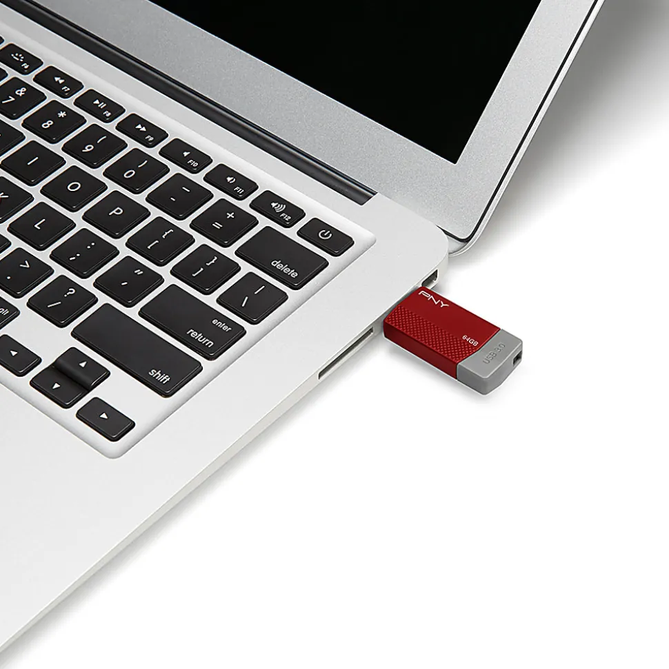 PNY USB 3.0 Flash Drives, 64GB, Assorted Colors, Pack Of 3 Drives