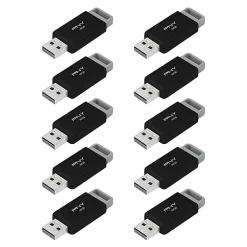 PNY USB 2.0 Flash Drives, 16GB, Black, Pack Of 10 Drives
