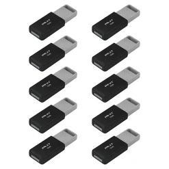 PNY USB 2.0 Flash Drives, 16GB, Black, Pack Of 10 Drives