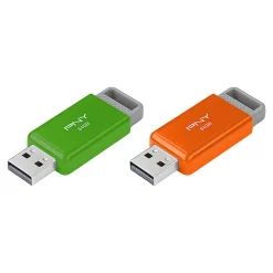 PNY USB 2.0 Flash Drives, 64GB, Pack Of 2 Flash Drives