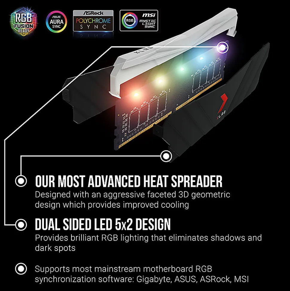 PNY XLR8 Gaming EPIC-X RGB 32GB DDR4 3200MHz Desktop Memory Kit, MD32GK2D4320016XRG