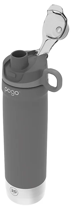 Pogo Insulated Stainless Steel Water Bottle, 20 Oz, Gray