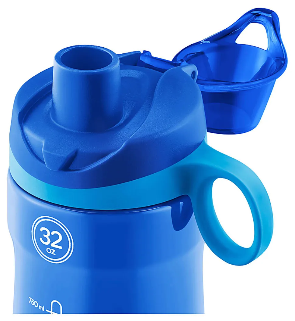Pogo Tritan Chug Water Bottles, 32 Oz, Gray/Blue, Pack Of 2 Bottles