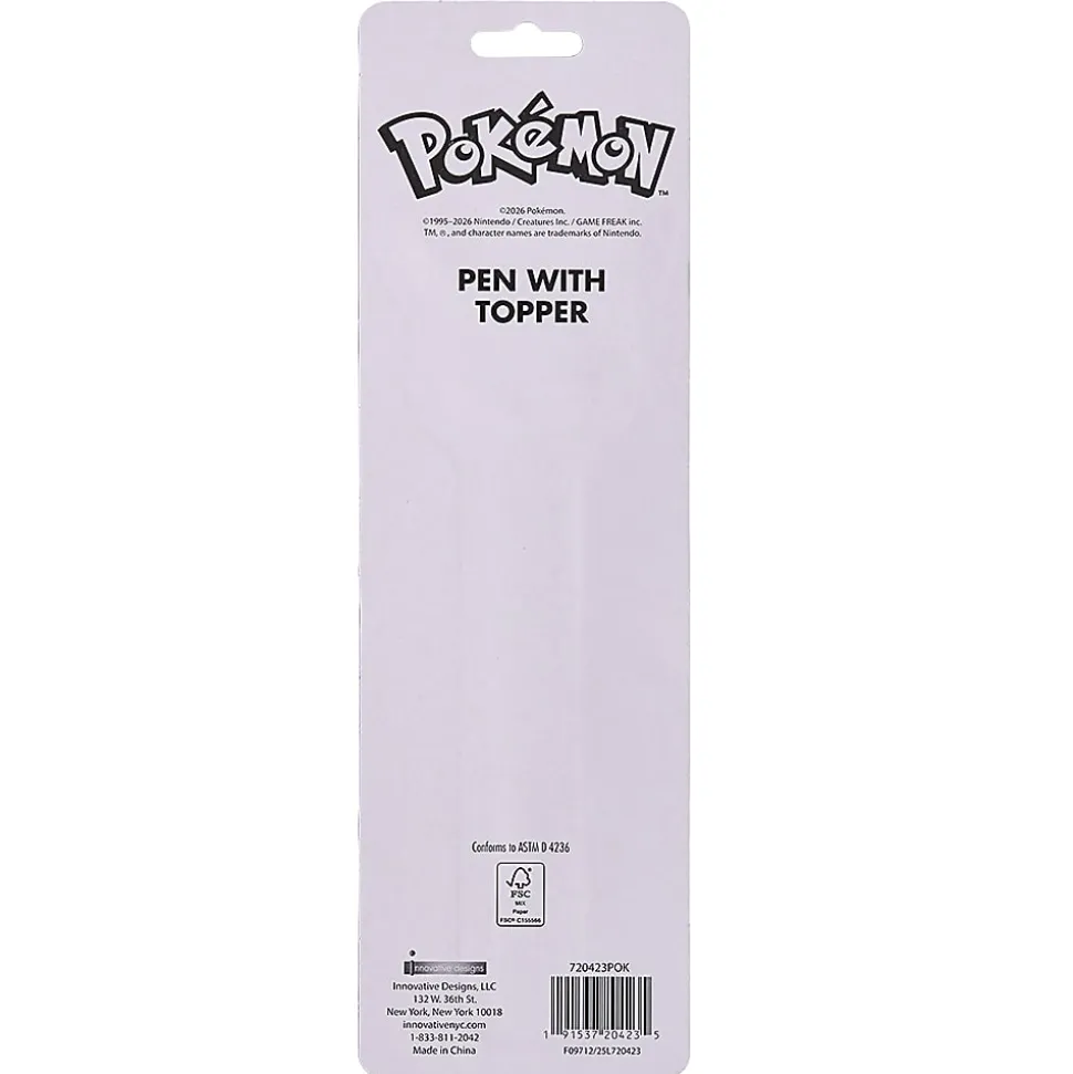 Pokemon 2D Licensed Topper Ballpoint Pen, Medium Point, 0.7 mm, Blue Ink, Quantity 1