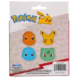 Pokemon Licensed Eraser Set, 1-1/4" x 1-1/4", Set of 4 Erasers