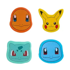 Pokemon Licensed Eraser Set, 1-1/4" x 1-1/4", Set of 4 Erasers