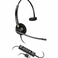 Poly EncorePro 515 Monoaural With USB-A Headset, Mono, Over-The-Head, On-Ear, Monaural, Supra-aural, Black, 783R0AA