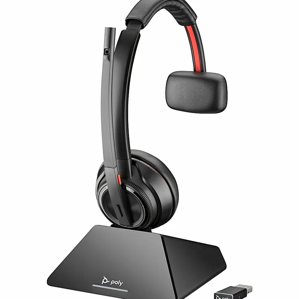 Poly Savi 8210 UC Microsoft Teams Certified DECT 1920-1930 MHz USB-A Headset - Mono - Wireless - Bluetooth/DECT - 77T31AAABA