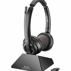 Poly Savi 8220 UC Microsoft Teams Certified DECT 1920-1930 MHz USB-A Headset - Stereo - Wireless - Bluetooth/DECT - 77Y82AAABA