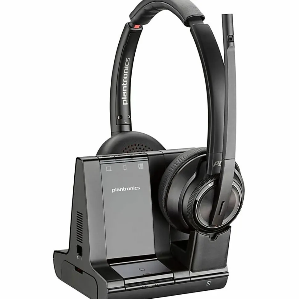 Poly Savi 8220 UC Microsoft Teams Certified DECT 1920-1930 MHz USB-A Headset - Stereo - Wireless - Bluetooth/DECT - 77Y82AAABA