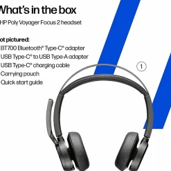 Poly Voyager Focus 2 Headset - Microsoft Teams Certification - Google Assistant, Siri - Stereo - USB Type C - 9T9J6AAAC3
