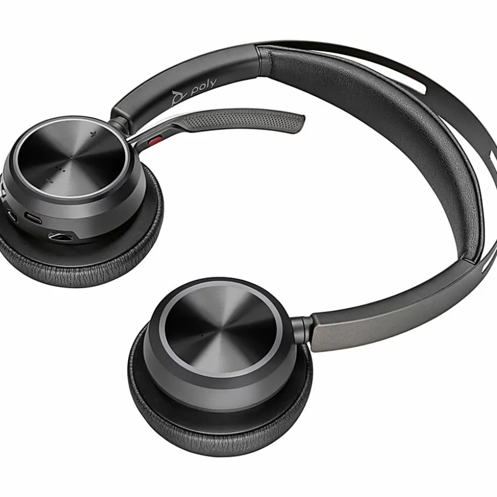 Poly Voyager Focus 2, Headset, on-ear, Bluetooth, wireless, active noise canceling, USB-C via Bluetooth adapter, black, Zoom Certified, 9T9J3AAAC3