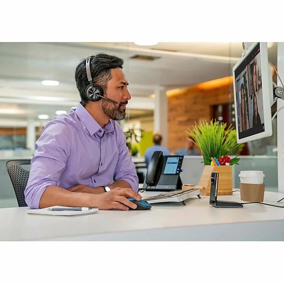 Poly Voyager Focus 2, Headset, on-ear, Bluetooth, wireless, active noise canceling, USB-C via Bluetooth adapter, black, Zoom Certified, 9T9J3AAAC3