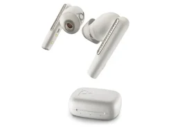 Poly Voyager Free 60+ - True wireless earphones with mic - in-ear - Bluetooth - active noise canceling - white sands - Certified for Microsoft Teams