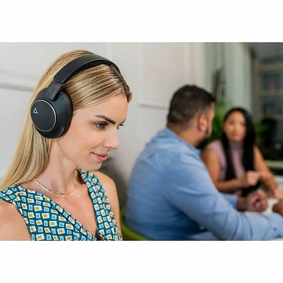 Poly Voyager Surround 80 UC Headset - Stereo - Wireless - Bluetooth - 98 ft - 20 Hz to 16 kHz - Ove - 8G7T9AA