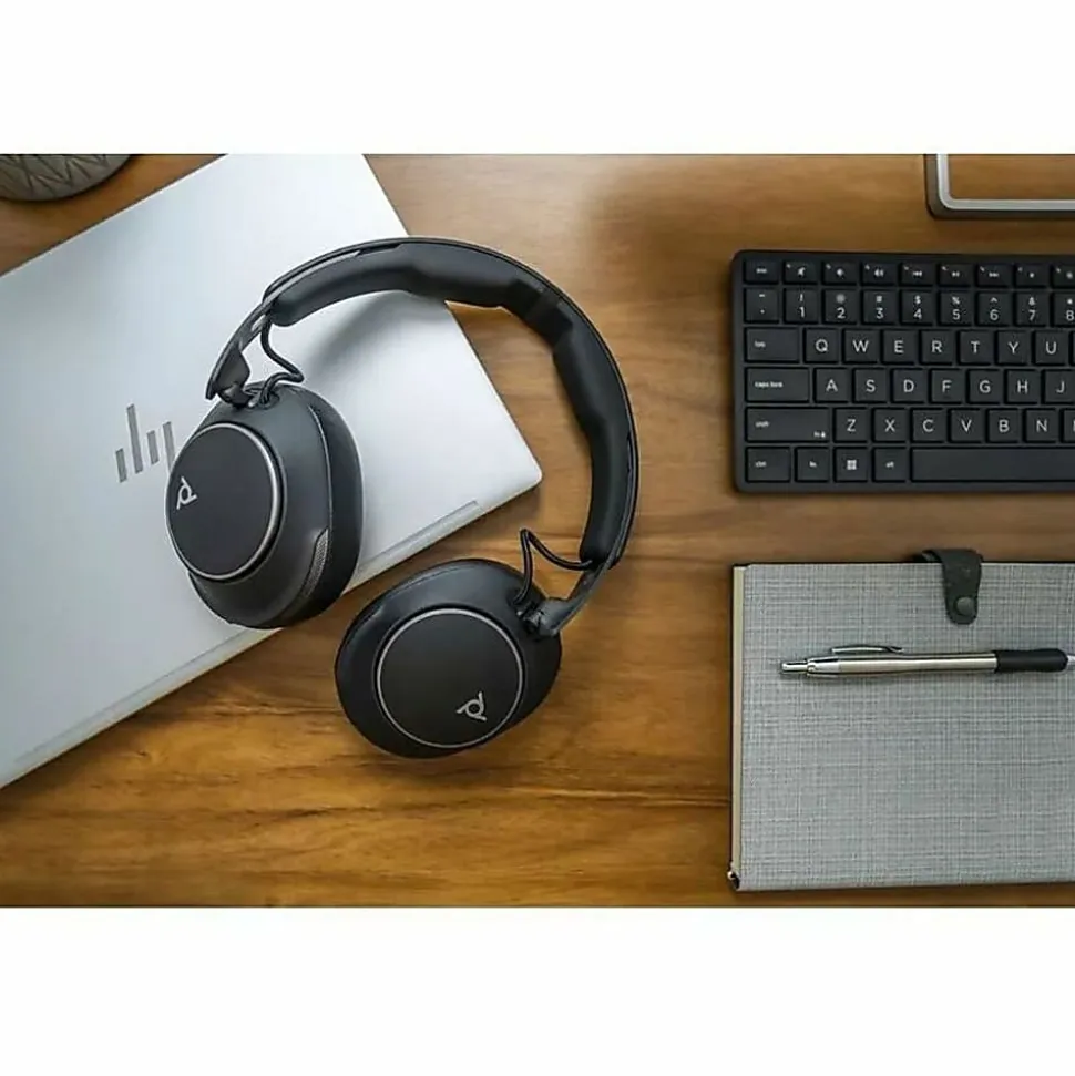 Poly Voyager Surround 80 UC Headset - Stereo - Wireless - Bluetooth - 98 ft - 20 Hz to 16 kHz - Ove - 8G7T9AA