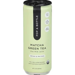 Pop & Bottle Oat Milk Lattes, Matcha Green Tea, 8 Oz, Total Qty 12
