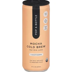 Pop & Bottle Oat Milk Lattes, Mocha, 8 Oz, Total Qty 12