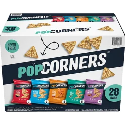 PopCorners 4-Flavor Popped Corn Chips Snacks Variety Pack, Box Of 28 Bags