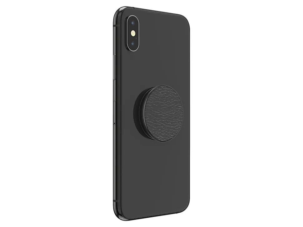 PopSocket PopGrip, 1-9/16", Pebbled Vegan Leather Black
