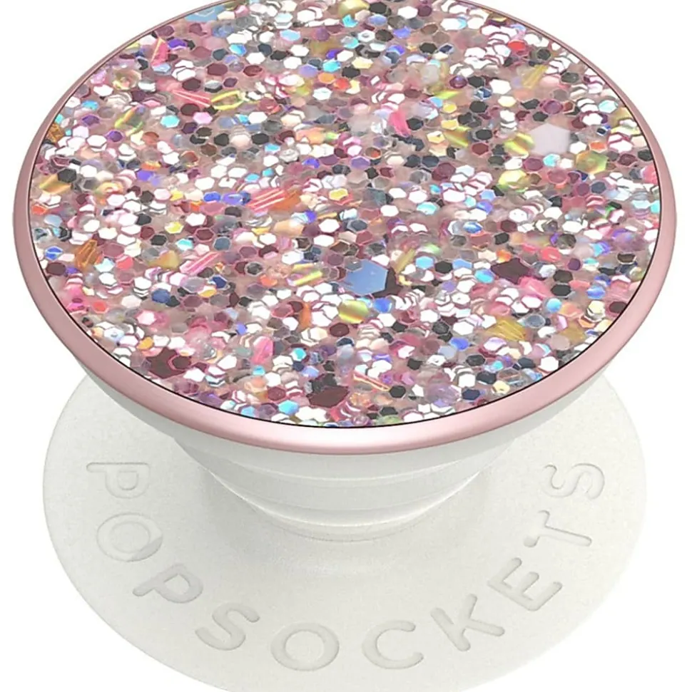 PopSocket PopGrip, 1-9/16", Sparkle Rosebud Pink