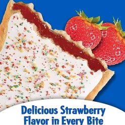 Pop-Tarts Toaster Pastries, Frosted Strawberry, 3.67 Oz, Box Of 72 Pastries