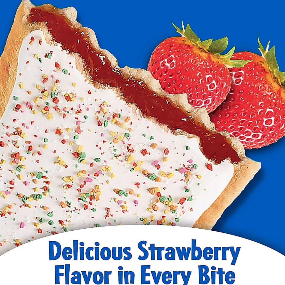 Pop-Tarts Toaster Pastries, Frosted Strawberry, 3.67 Oz, Box Of 72 Pastries