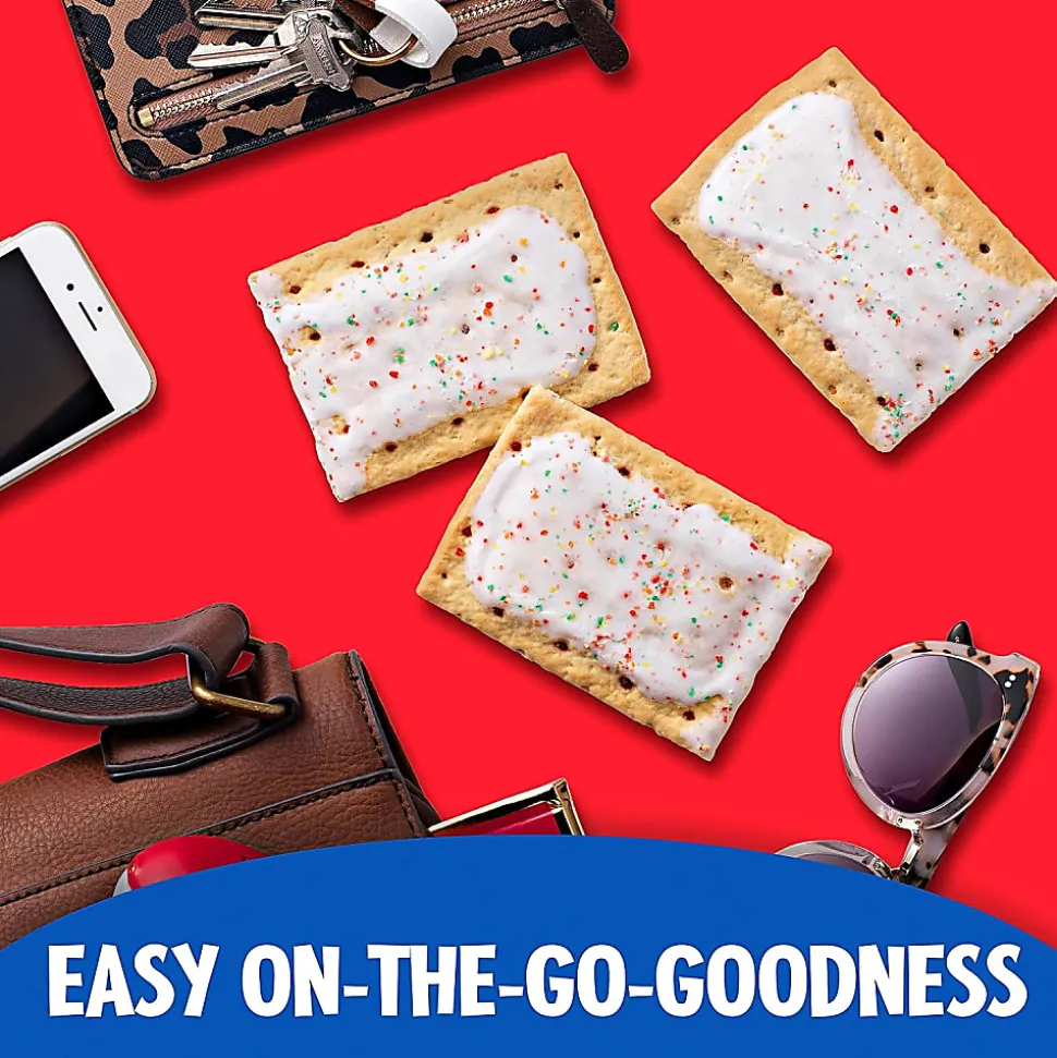 Pop-Tarts Toaster Pastries, Frosted Strawberry, 3.67 Oz, Box Of 72 Pastries