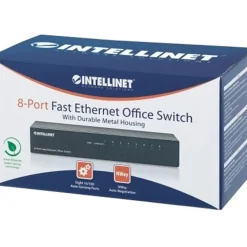 8-Port Fast Ethernet Office Switch, Desktop Size, Metal, IEEE 802.3az (Energy Efficient Ethernet), Box, 523318