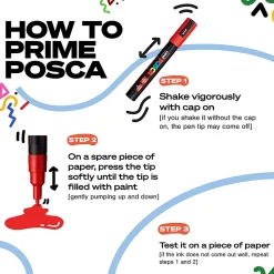 POSCA PC 3M Water Based Paint Markers, Reversible Fine Tip, Assorted Colors, Pack Of 8 Markers