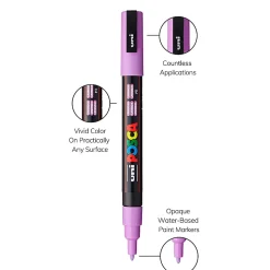POSCA PC 3M Water Based Paint Markers, Reversible Fine Tip (0.9 1.3mm), Soft Colors, 8ct