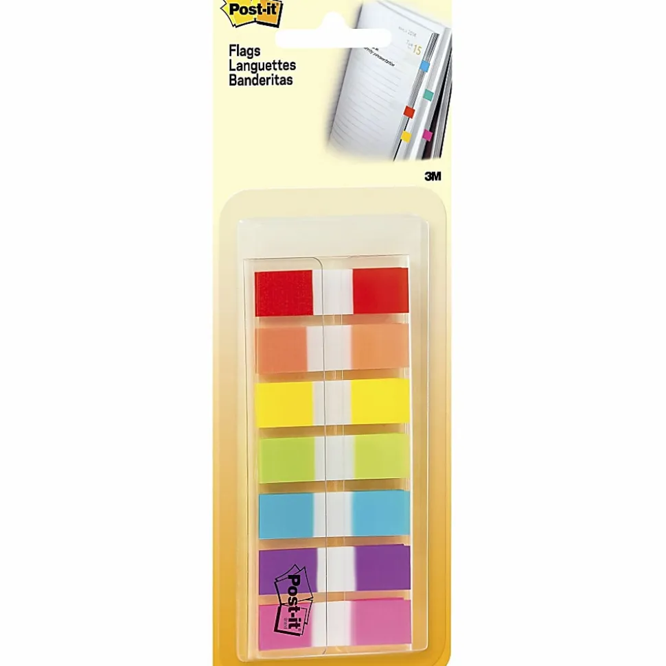 Post-it® Assorted 1/2" Portable Flags - Assorted - Self-stick - 189 / Pack