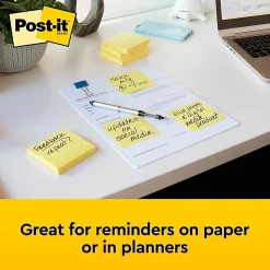 Post-it® Canary Yellow Original Note Pads - Removable - 100 Sheets - 24 / Bundle