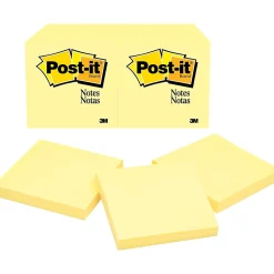 Post-it® Canary Yellow Original Note Pads - Removable - 100 Sheets - 24 / Bundle