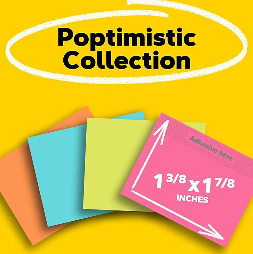 Post-it® Cape Town Color Collection Value Pack, 1 1/2" x 2", Assorted Colors, 100 Sheets Per Pad, Pack Of 24 Pads